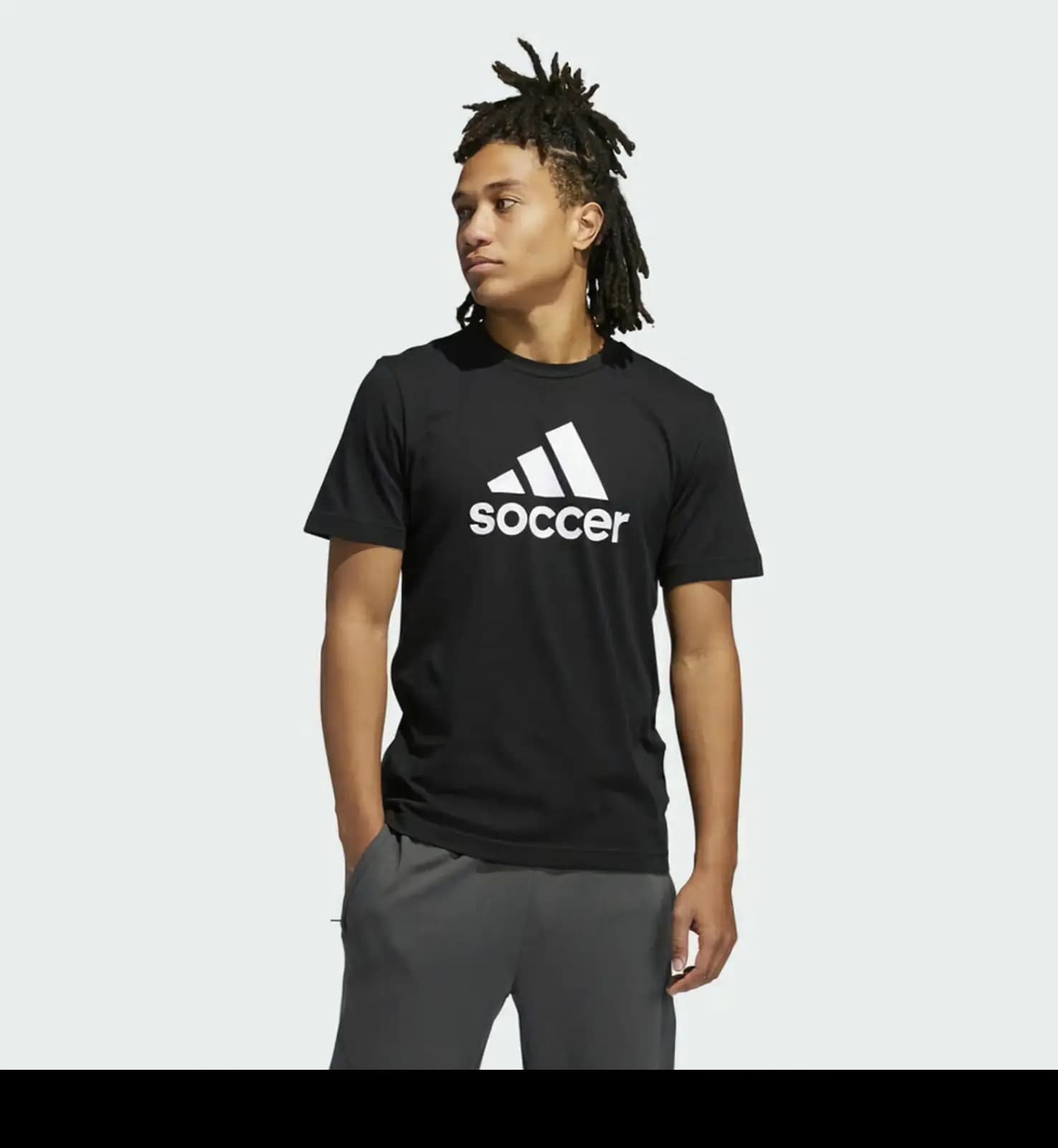 Adidas Essentials Soccer Logo T-shirt - Black/Blue