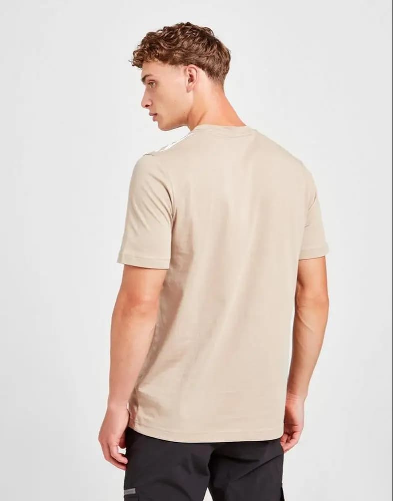 Adidas Mens Badge Of Sport 3-Stripes T-Shirt - Beige