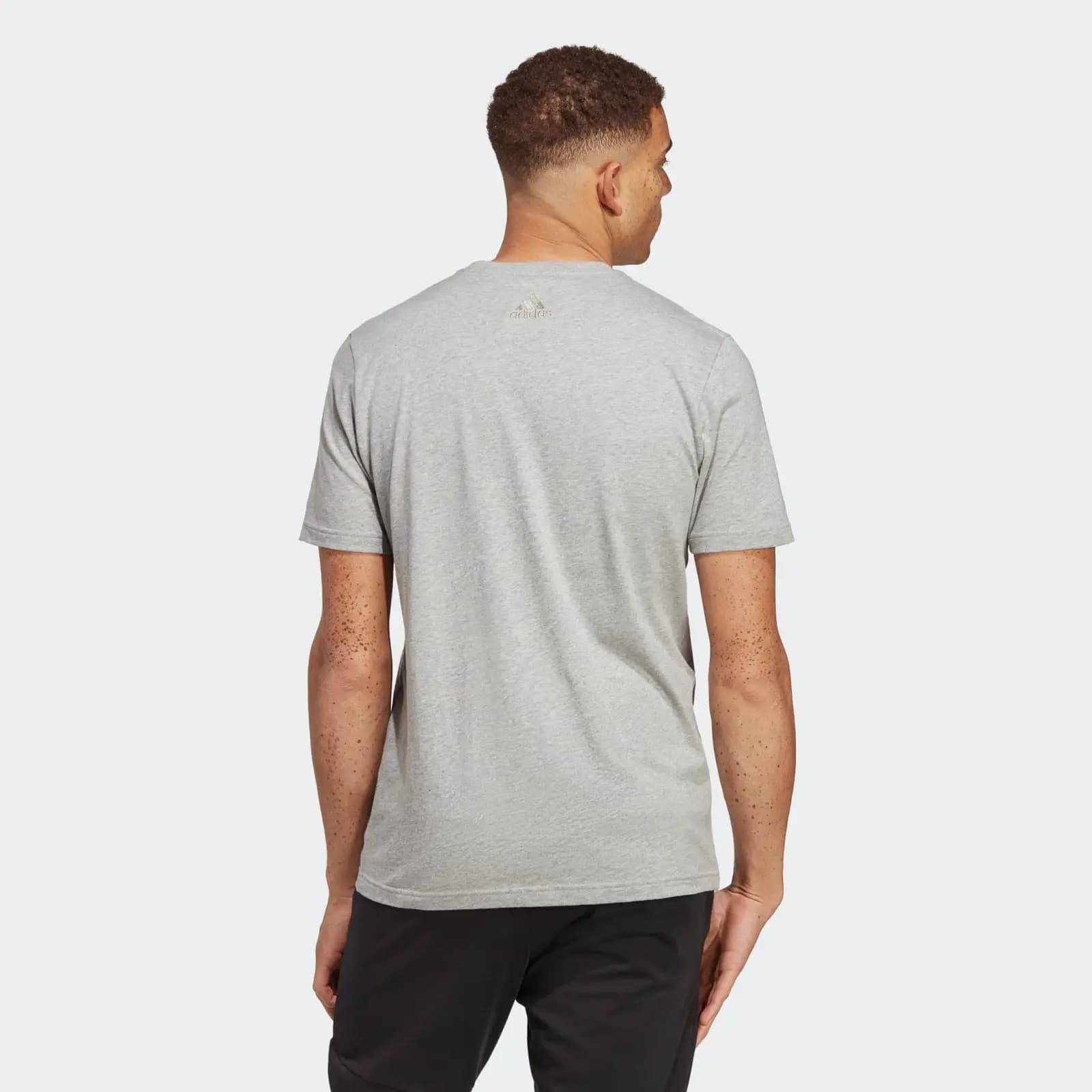 Adidas Essentials Linear Embroidered Logo Tee - Gray