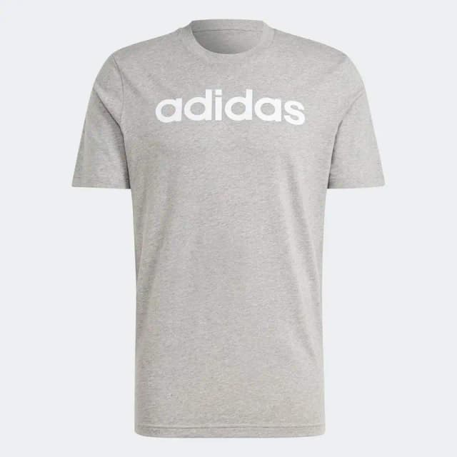 Adidas Essentials Linear Embroidered Logo Tee - Gray
