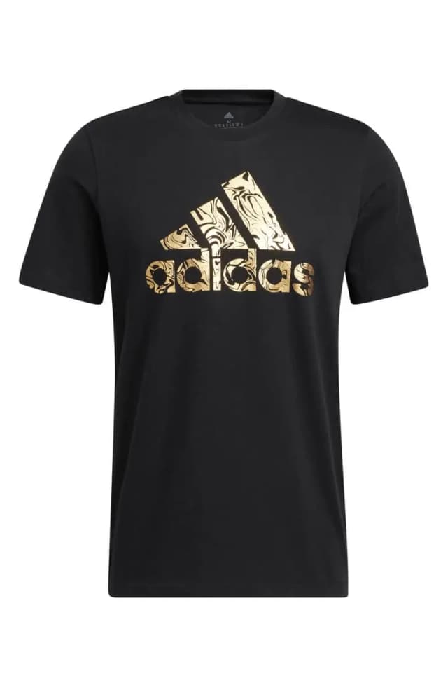 Adidas Gold Liquid Foil Black Tee Shirt